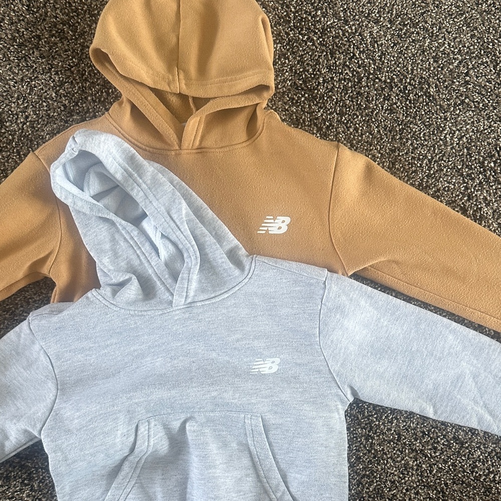 New Balance Hoodie Duo in Tan and Light Gray